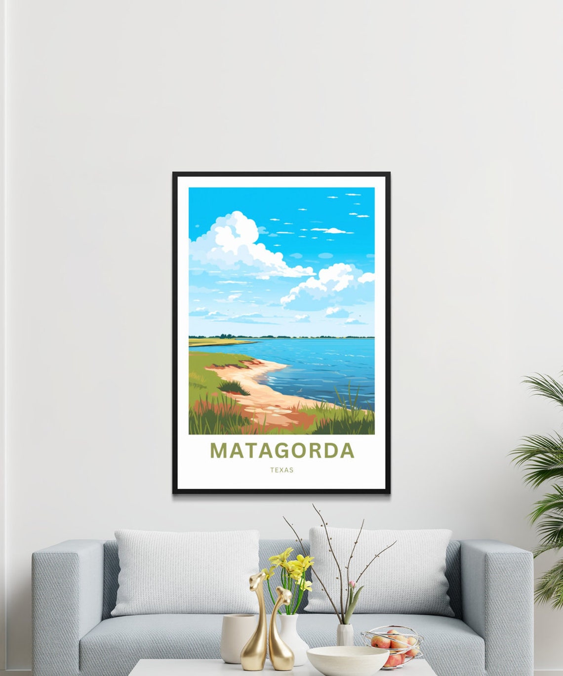 Matagorda Texas Gulf Coastline Sandy Shoreline Travel Poster - Image 3