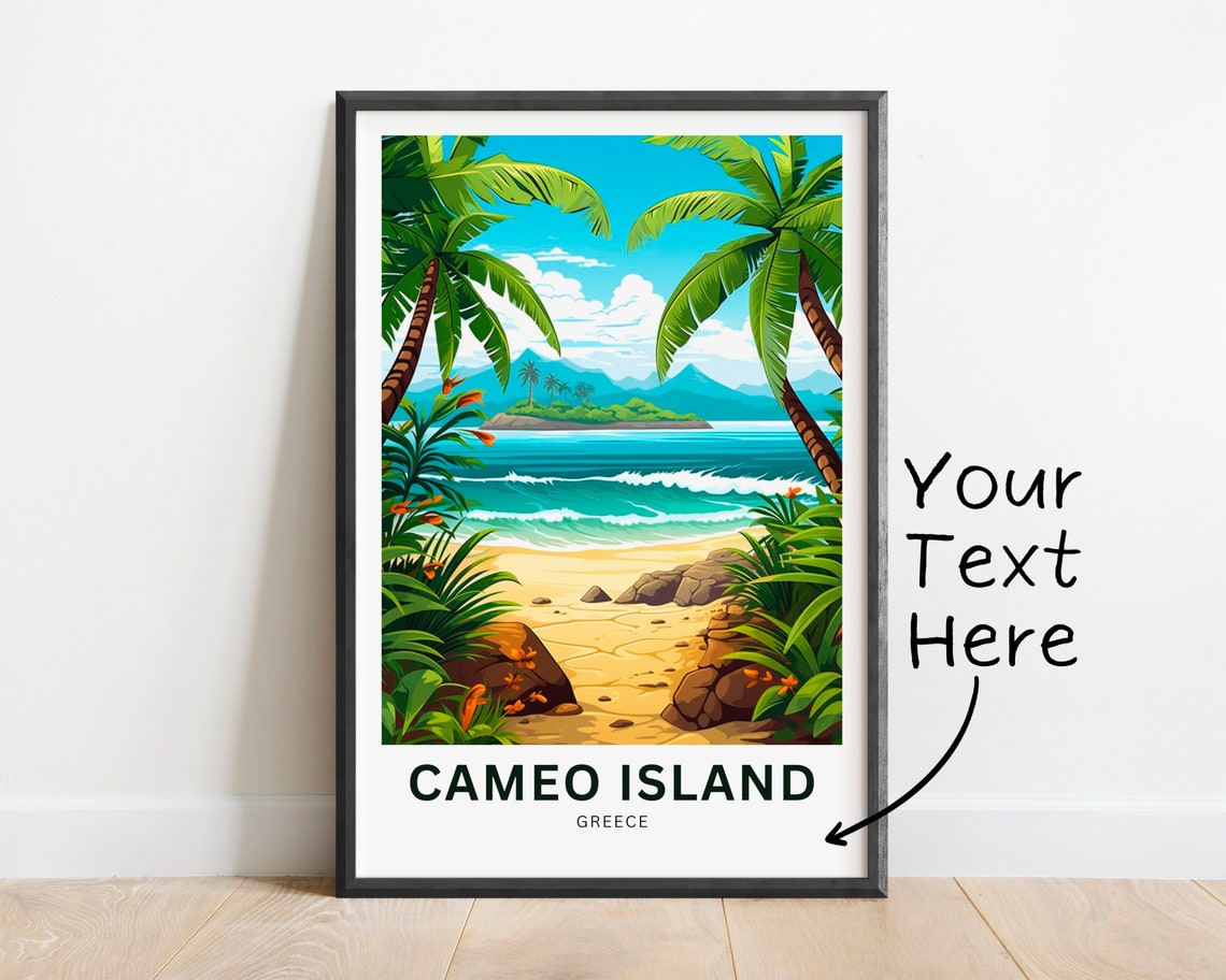 Cameo Island Greece Personalized Palm Beach Paradise Travel Poster