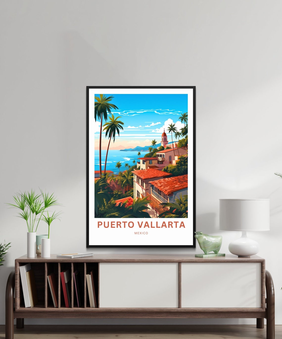 Puerto Vallarta Travel Print Puerto Vallarta Poster Mexico Wall Art Framed Present Gift Mexico Decor Present Customize Your Text - Image 2