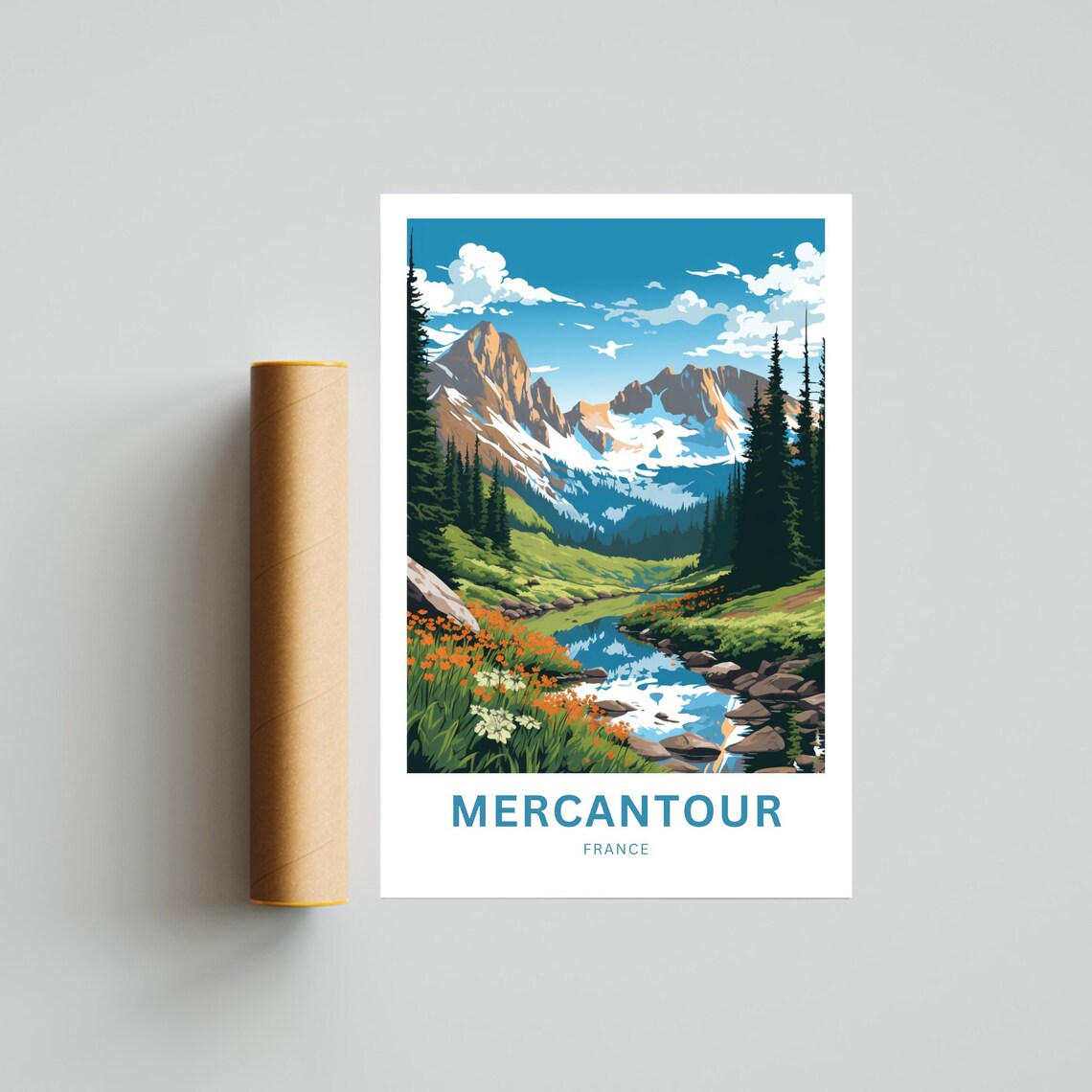 Mercantour France Mountain Stream Glacier Valley Travel Poster - Image 4