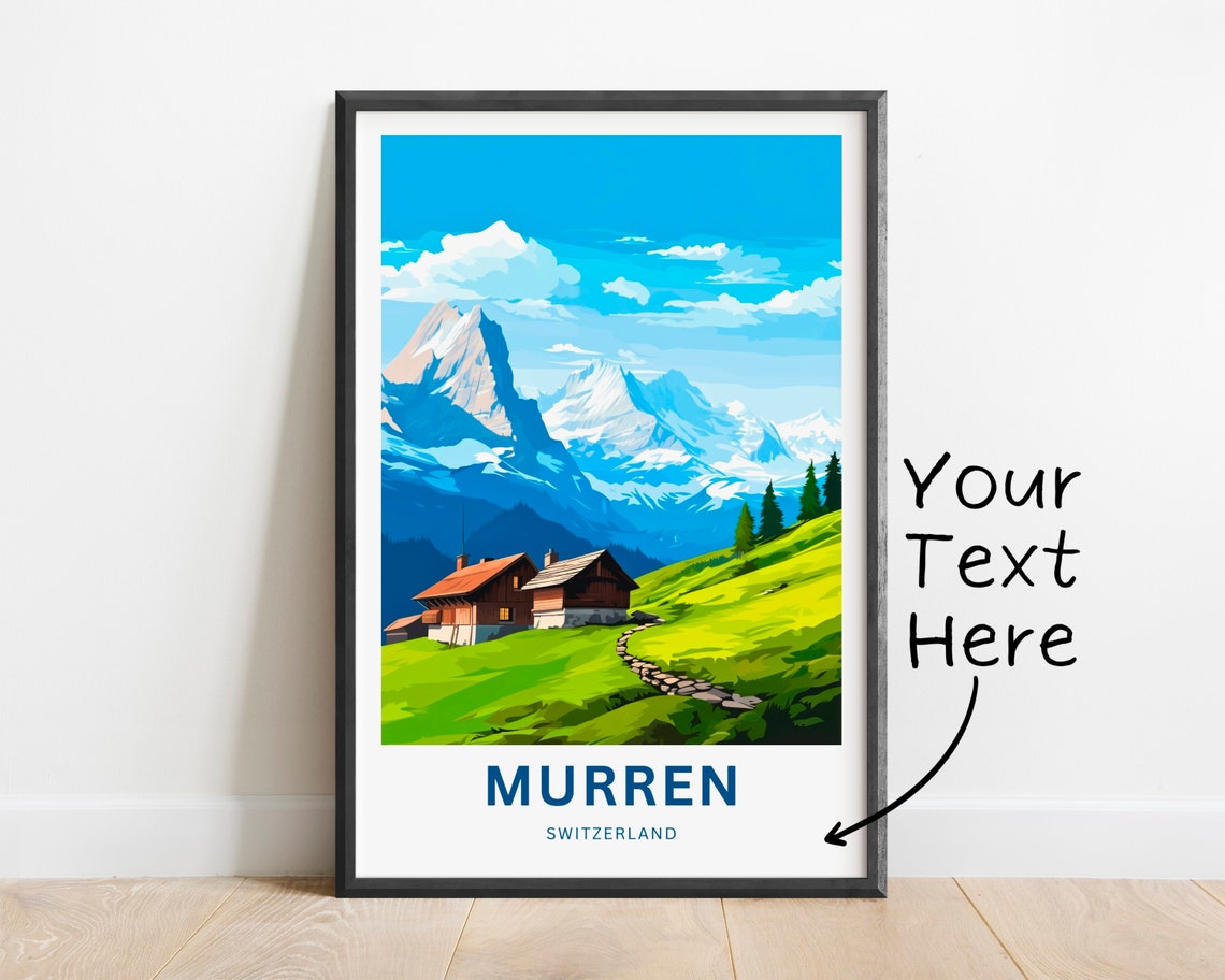 Personalized Murren Switzerland Mountain Chalet View Gift Poster