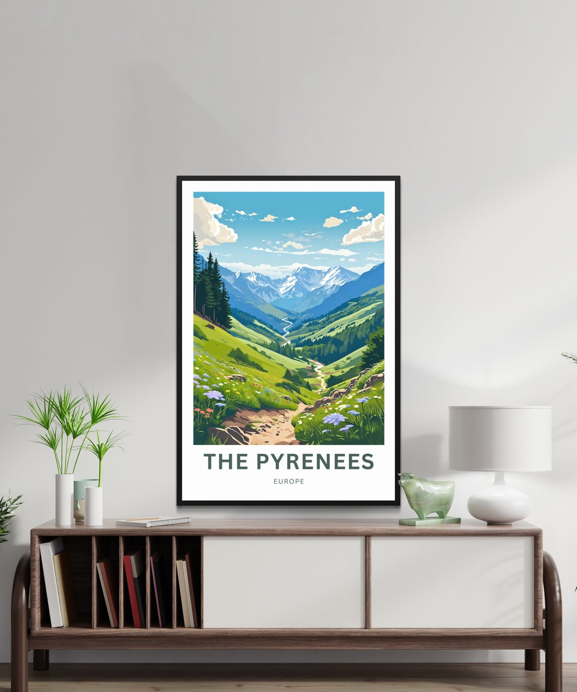 Personalized The Pyrenees Alpine Valley Flower Meadow Gift Poster - Image 3