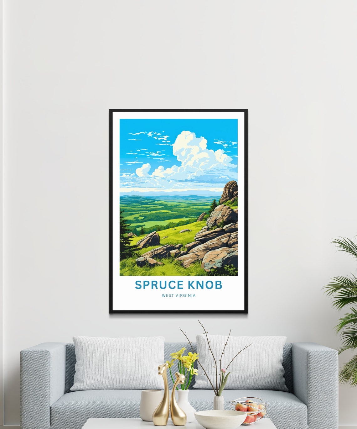 Spruce Knob West Virginia Rocky Hillside Vista Travel Poster - Image 3