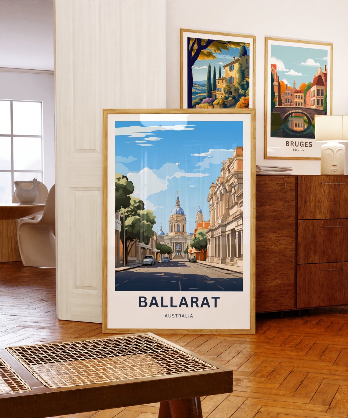 Ballarat Australia Historic Streetscape Domed Building Art Poster - Image 5