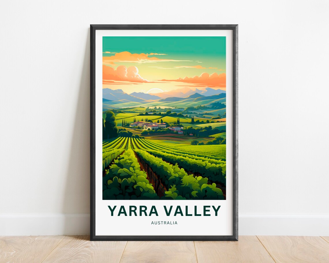 Yarra Valley Travel Poster, Australia Wall Art