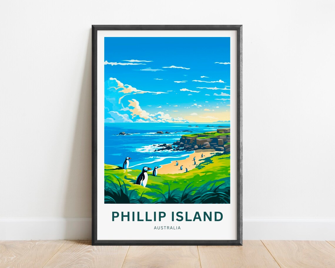 Phillip Island Travel Poster, Australia Wall Art