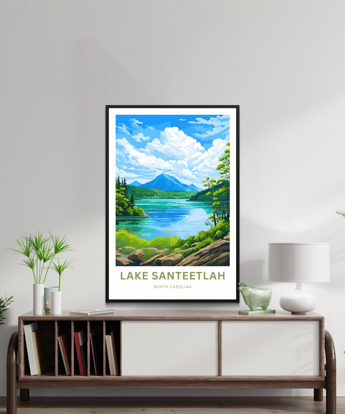 Personalized Lake Santeetlah North Carolina Custom Name Travel Poster - Image 2