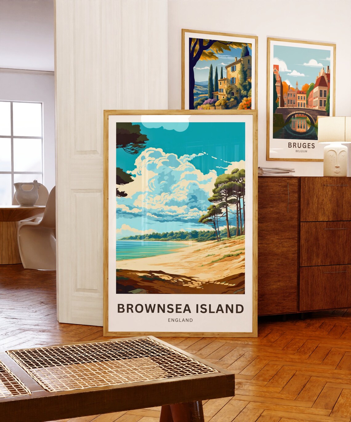Brownsea Island England Scenic Sandy Beach Pine Trees Travel Poster - Image 5