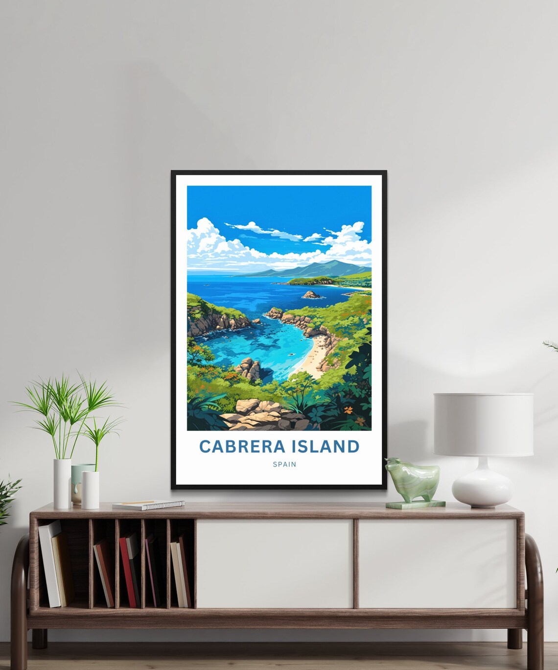 Personalized Cabrera Island Spain Rocky Bay Cove Travel Poster - Image 2