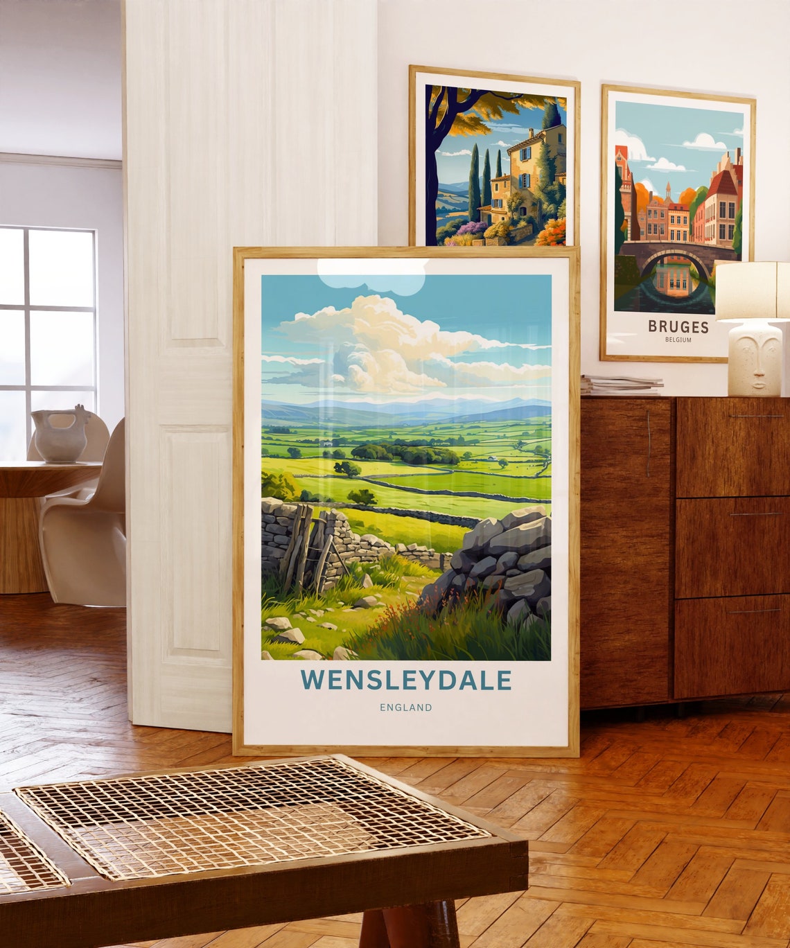 Wensleydale England Personalized Dry Stone Wall Meadow Poster - Image 5