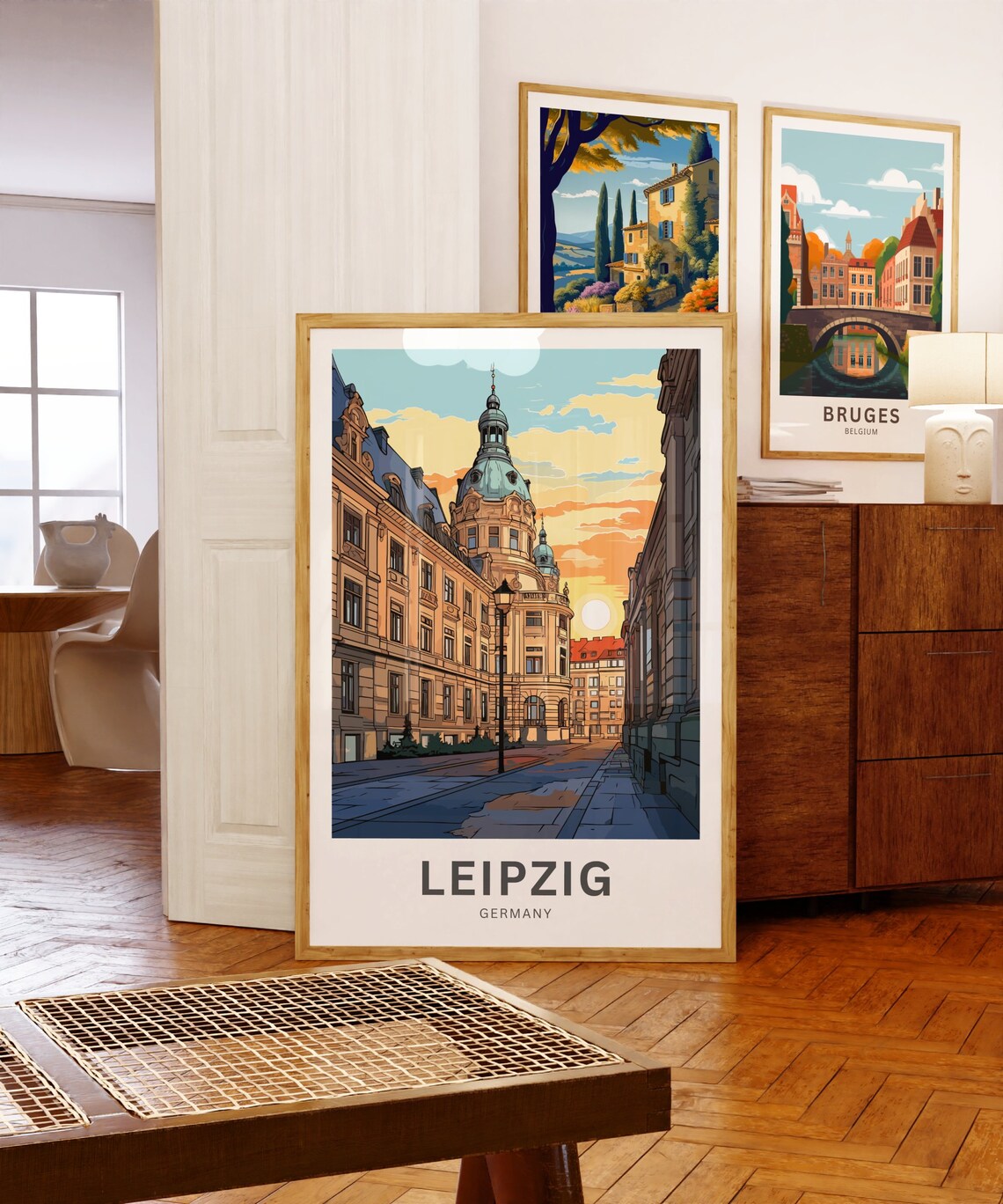Leipzig Germany Personalized Historic Street Sunset Travel Poster - Image 5