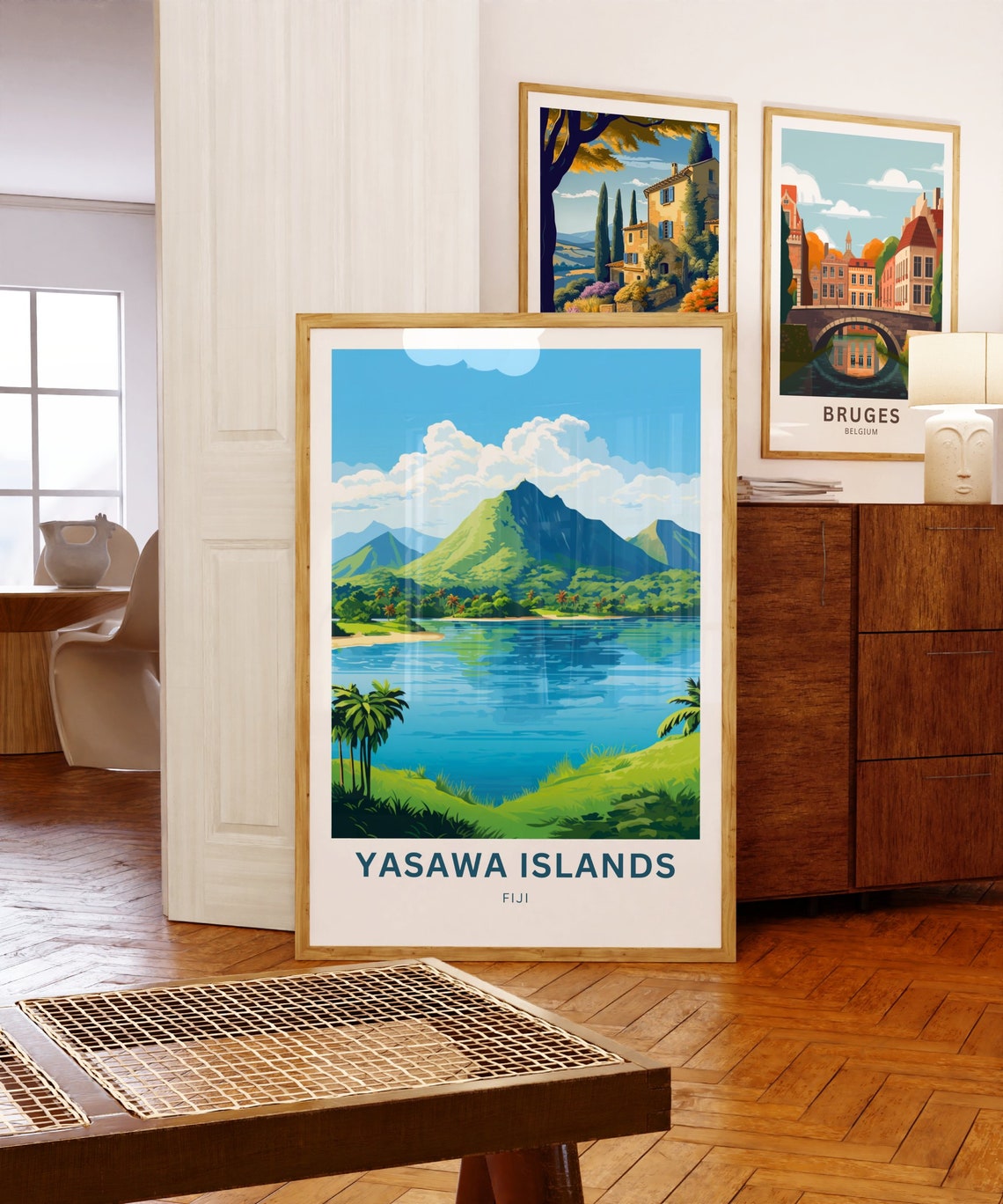 Yasawa Islands Fiji Tropical Volcanic Peaks Lagoon Travel Poster - Image 5