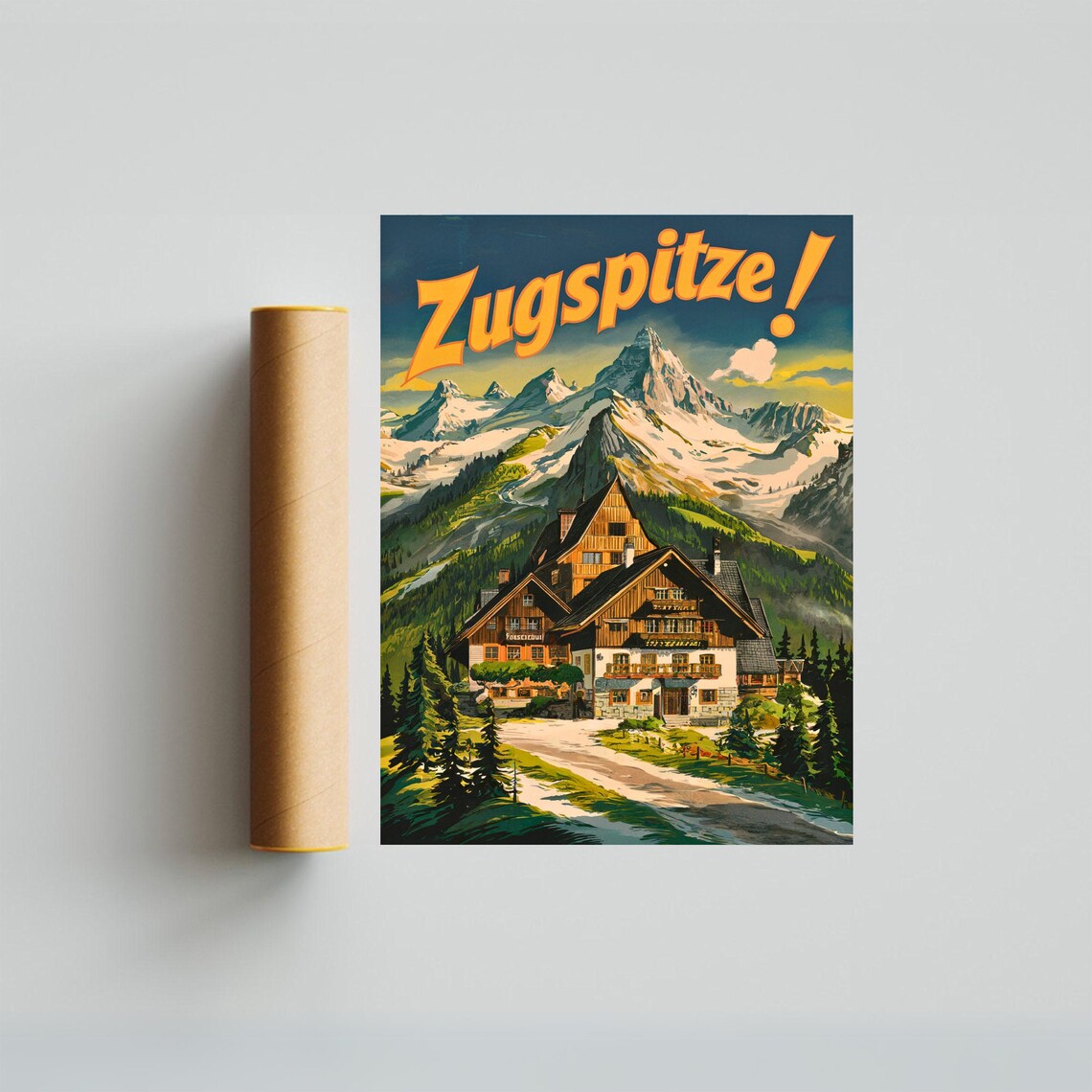 Zugspitze Vintage Travel Poster, Bavaria Wall Art - Image 3