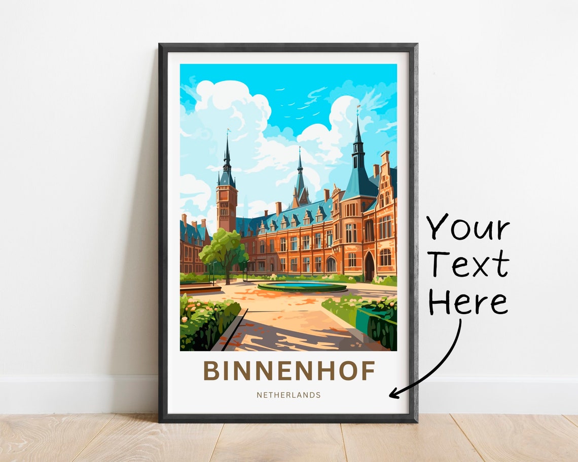 Binnenhof Netherlands Courtyard Garden Spires Fountain Poster