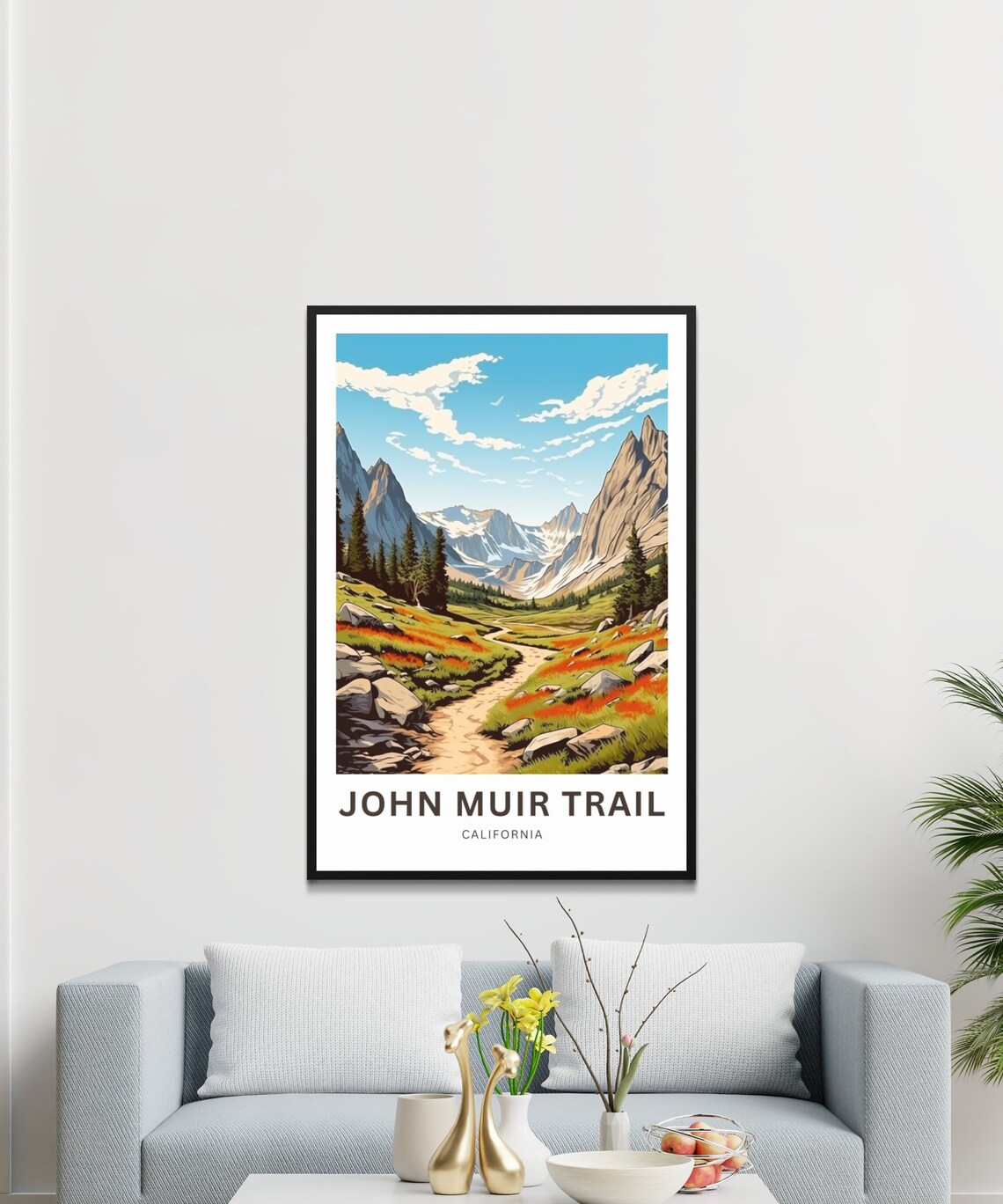John Muir Trail California Wildflower Meadow Personalized Travel Poster - Image 3