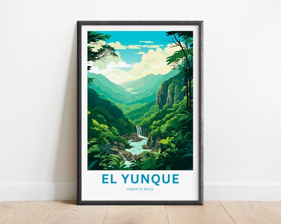 El Yunque Travel Print El Yunque Poster El Yunque National Forest Puerto Rico Wall Art Present Gift Puerto Rico Personalized Text