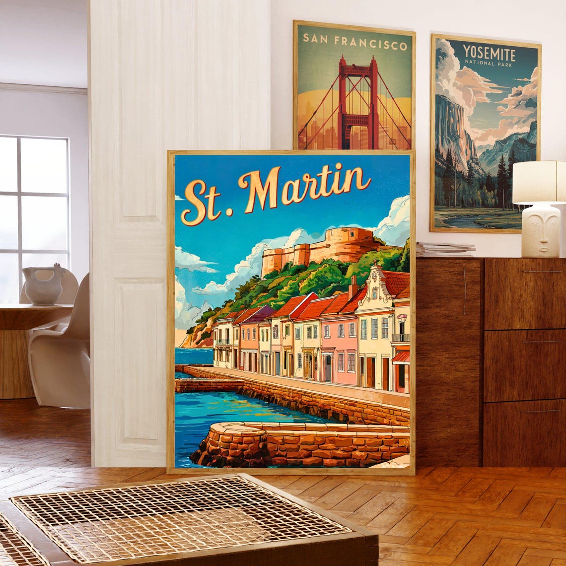 Saint Martin Vintage Travel Poster Saint Martin Print Caribbean Wall Art Framed Present Gift Caribbean Present - Image 5