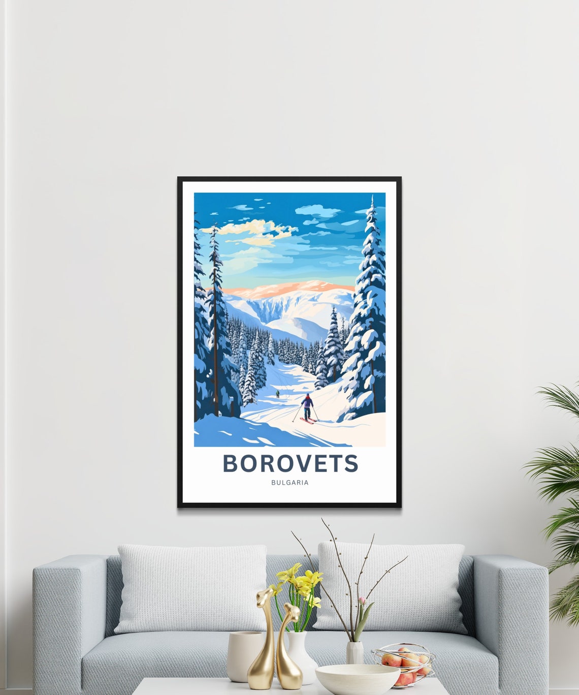 Borovets Bulgaria Ski Trail Winter Pines Personalized Poster - Image 3
