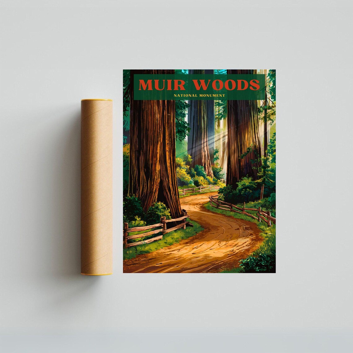 Muir Woods National Monument Giant Redwoods Trail Art Poster - Image 4