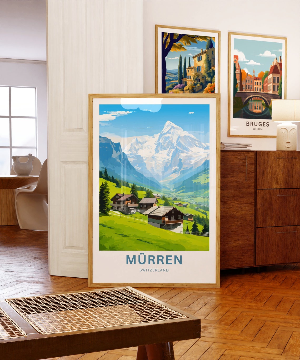 Personalized Murren Switzerland Alpine Meadow Custom Text Poster - Image 5