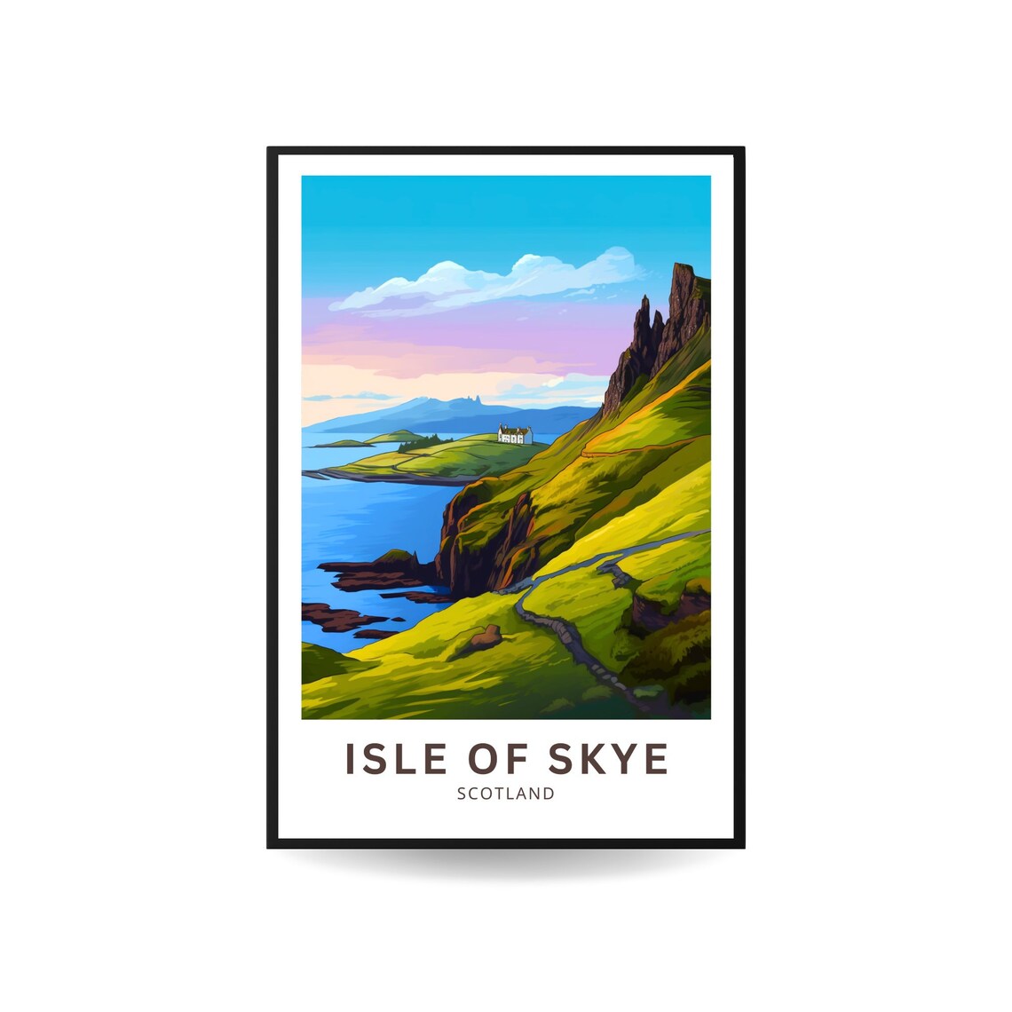 Isle of Skye Scotland Green Sea Cliffs Rocky Pinnacles Travel Poster - Image 4