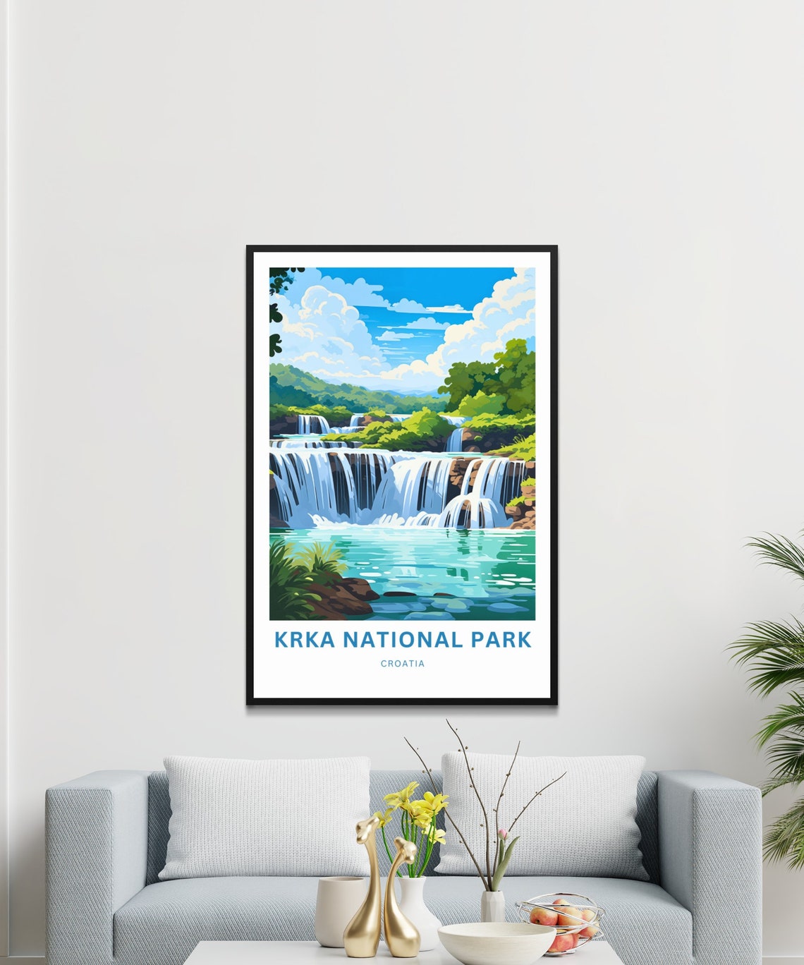 Personalized Krka National Park Waterfalls Travel Poster Croatia Gift - Image 3