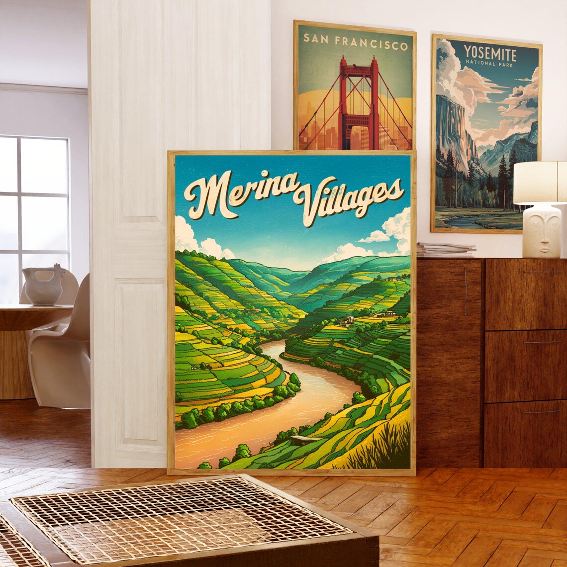 Merina Villages Madagascar Terraced Hills Vintage Travel Poster - Image 5