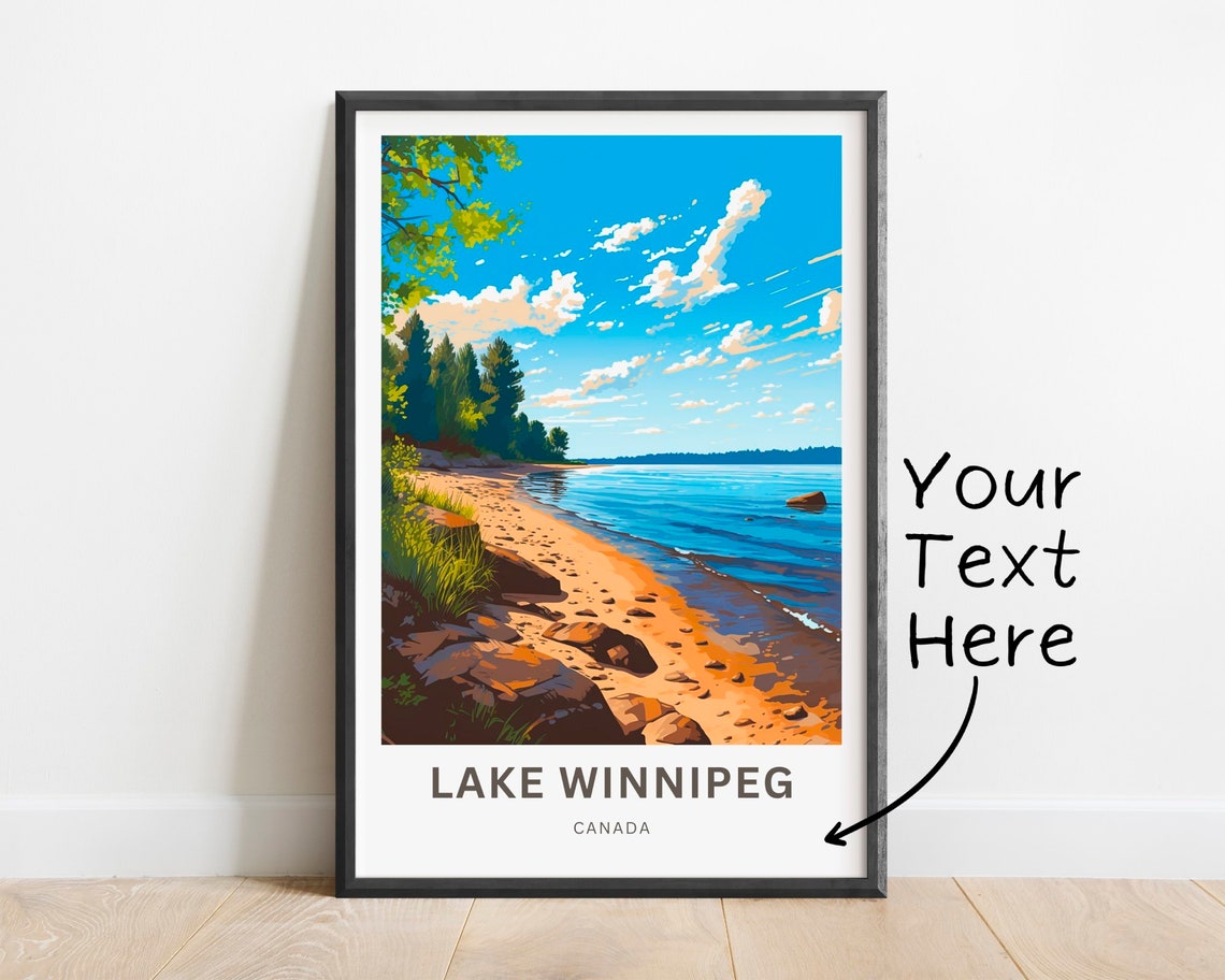 Lake Winnipeg Canada Sandy Beach Pine Shore Summer Scene Poster - Image 2