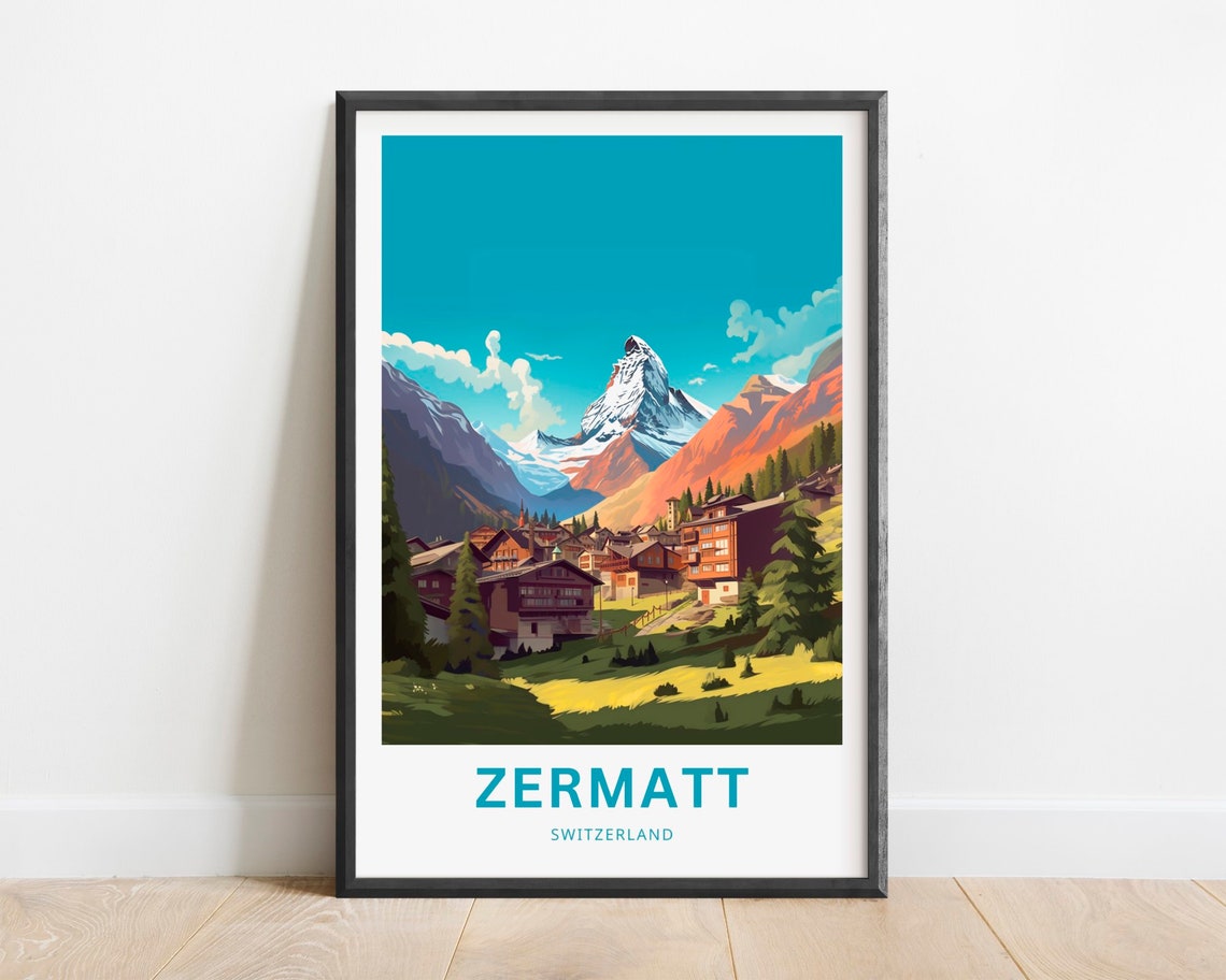 Zermatt Switzerland Alpine Village Beneath the Matterhorn Poster