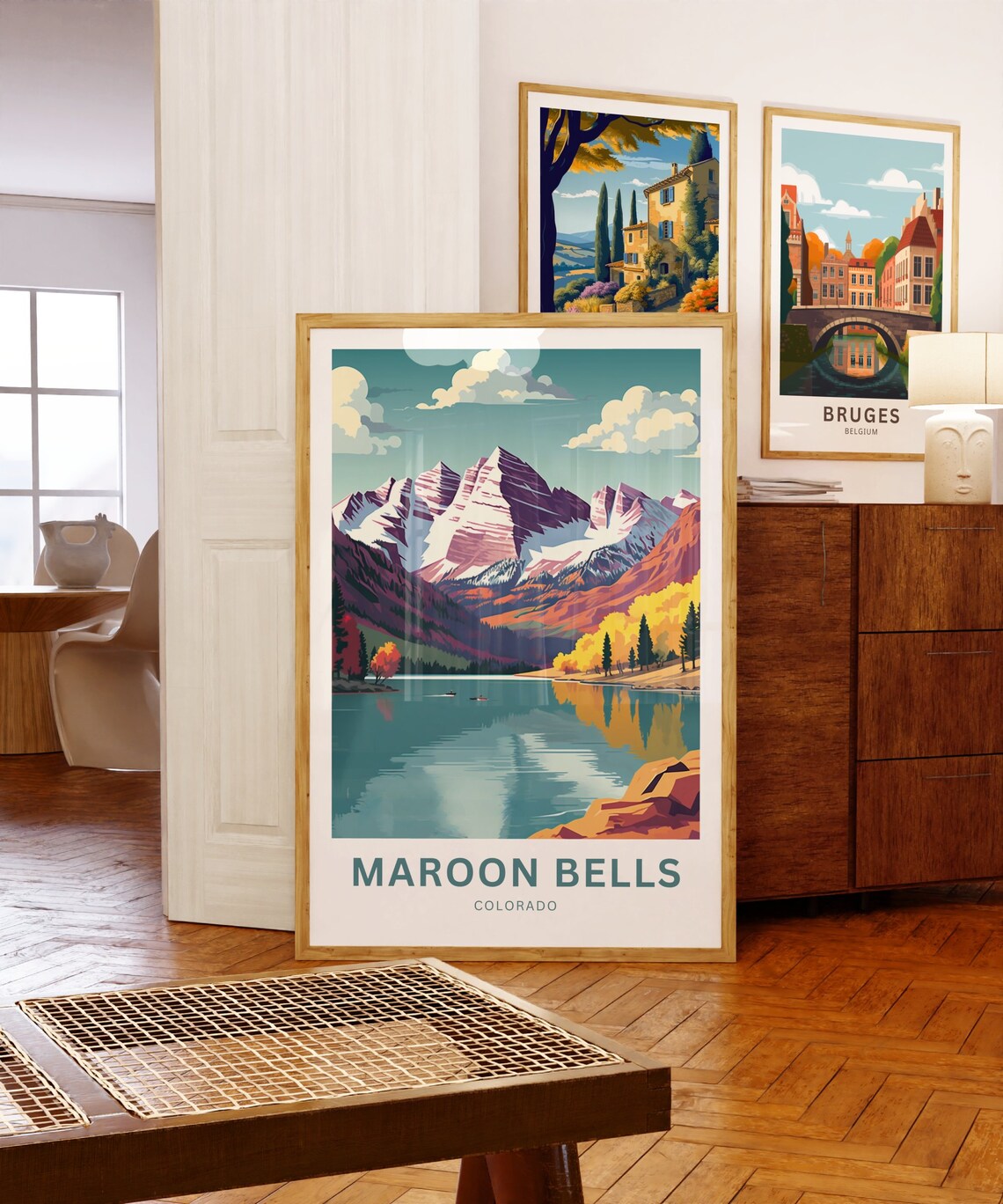 Personalized Maroon Bells Travel Poster, Colorado Art - Image 5