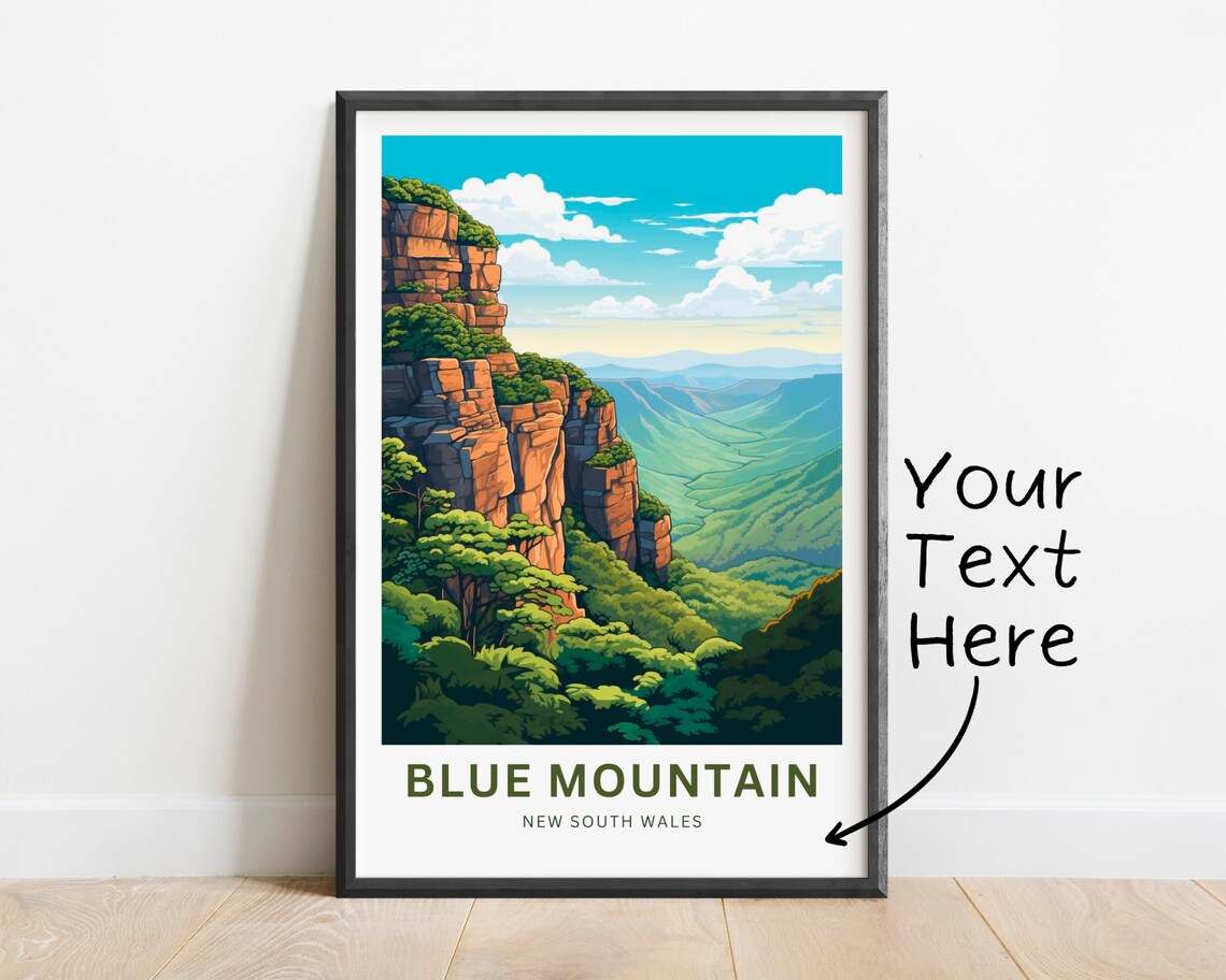 Blue Mountain New South Wales Sandstone Cliffs Vista View Poster