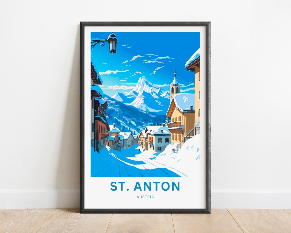 St Anton Austria Snowy Alpine Village Ski Travel Winter Poster