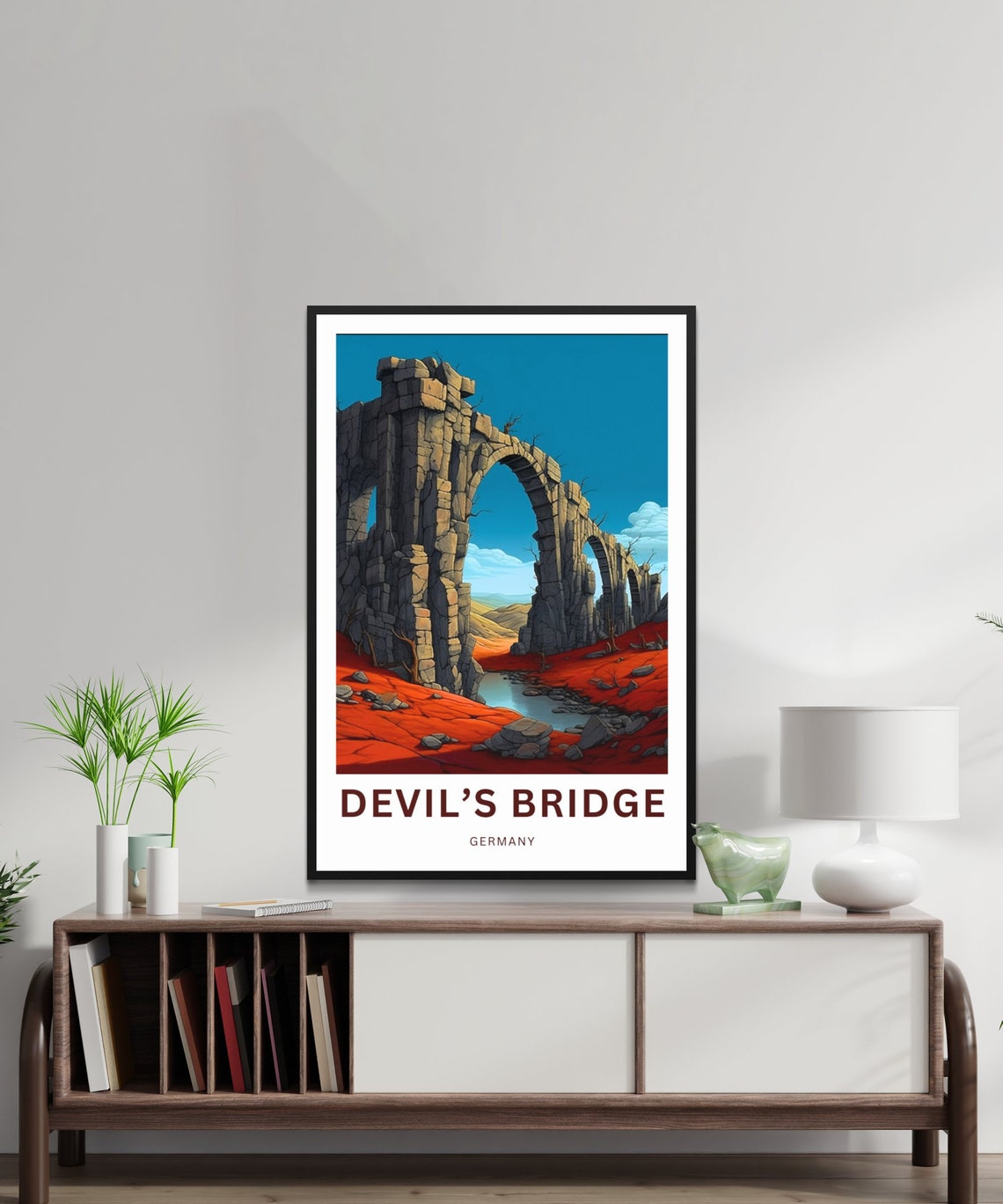Personalized Devil's Bridge Germany Stone Arches Canyon Travel Poster - Image 2