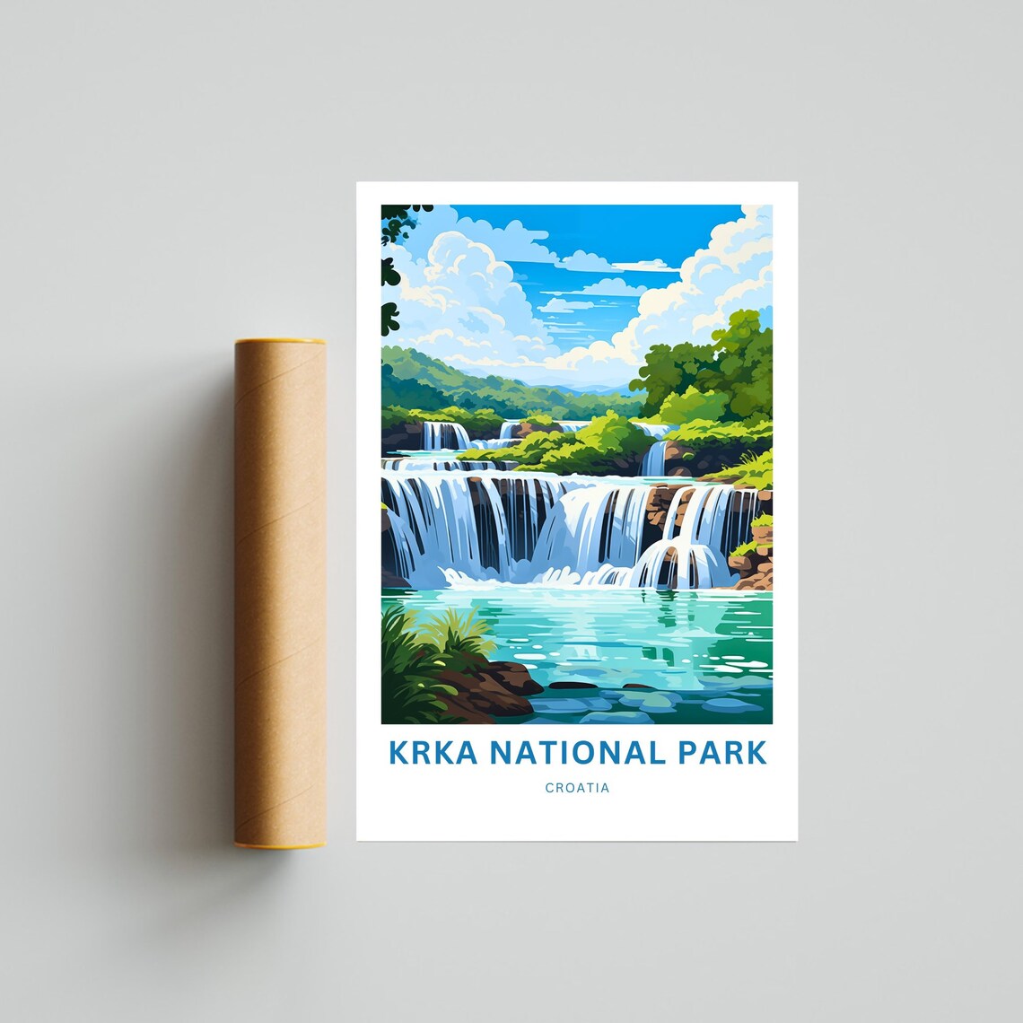 Personalized Krka National Park Waterfalls Travel Poster Croatia Gift - Image 4