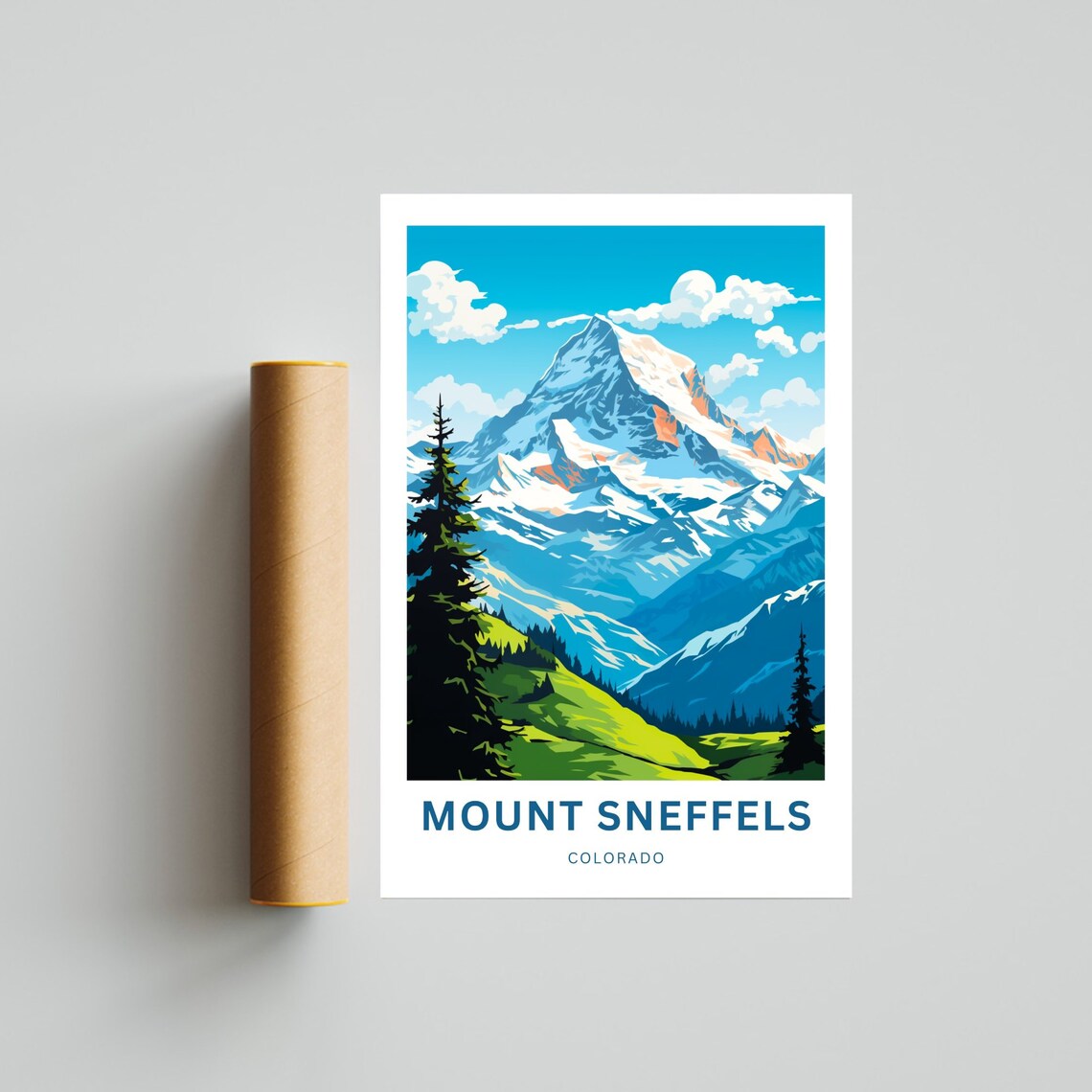 Mount Sneffels Travel Poster, Colorado Wall Art - Image 4