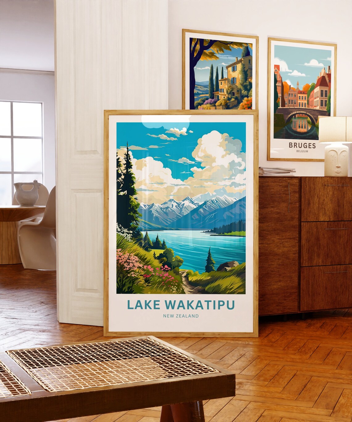 Lake Wakatipu New Zealand Scenic Wildflower Lakeside Trail Poster - Image 5