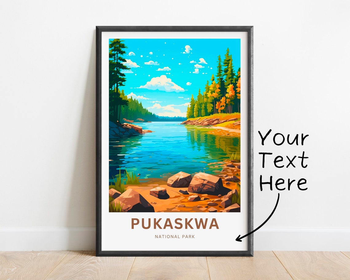 Personalized Pukaskwa National Park Rocky Shore Custom Text Poster