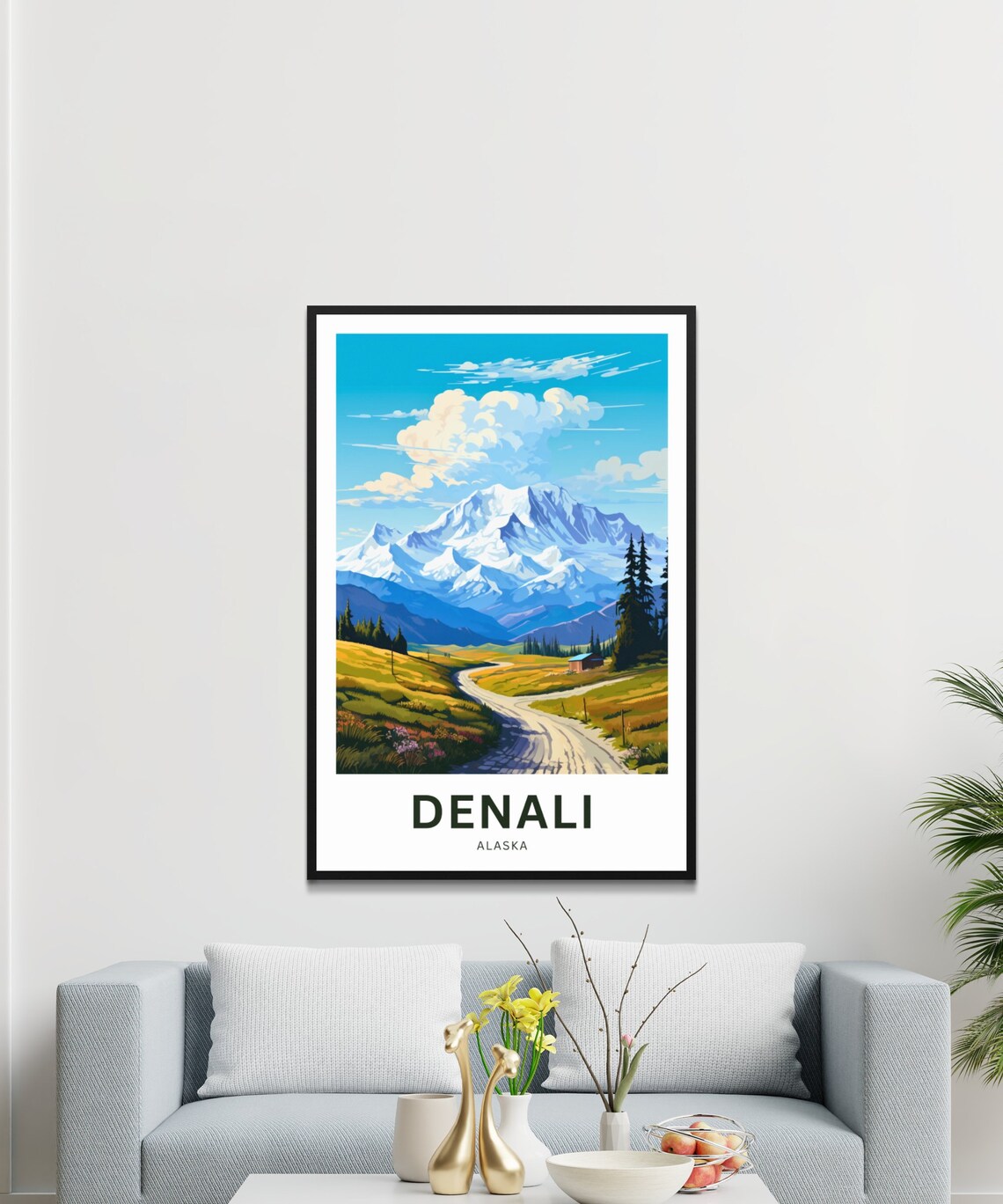 Denali Alaska Snow Capped Mountain Peaks Vintage Travel Poster - Image 3