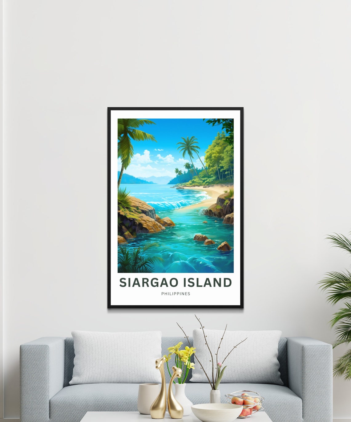 Personalized Siargao Island Philippines Tropical Beach Travel Poster - Image 3