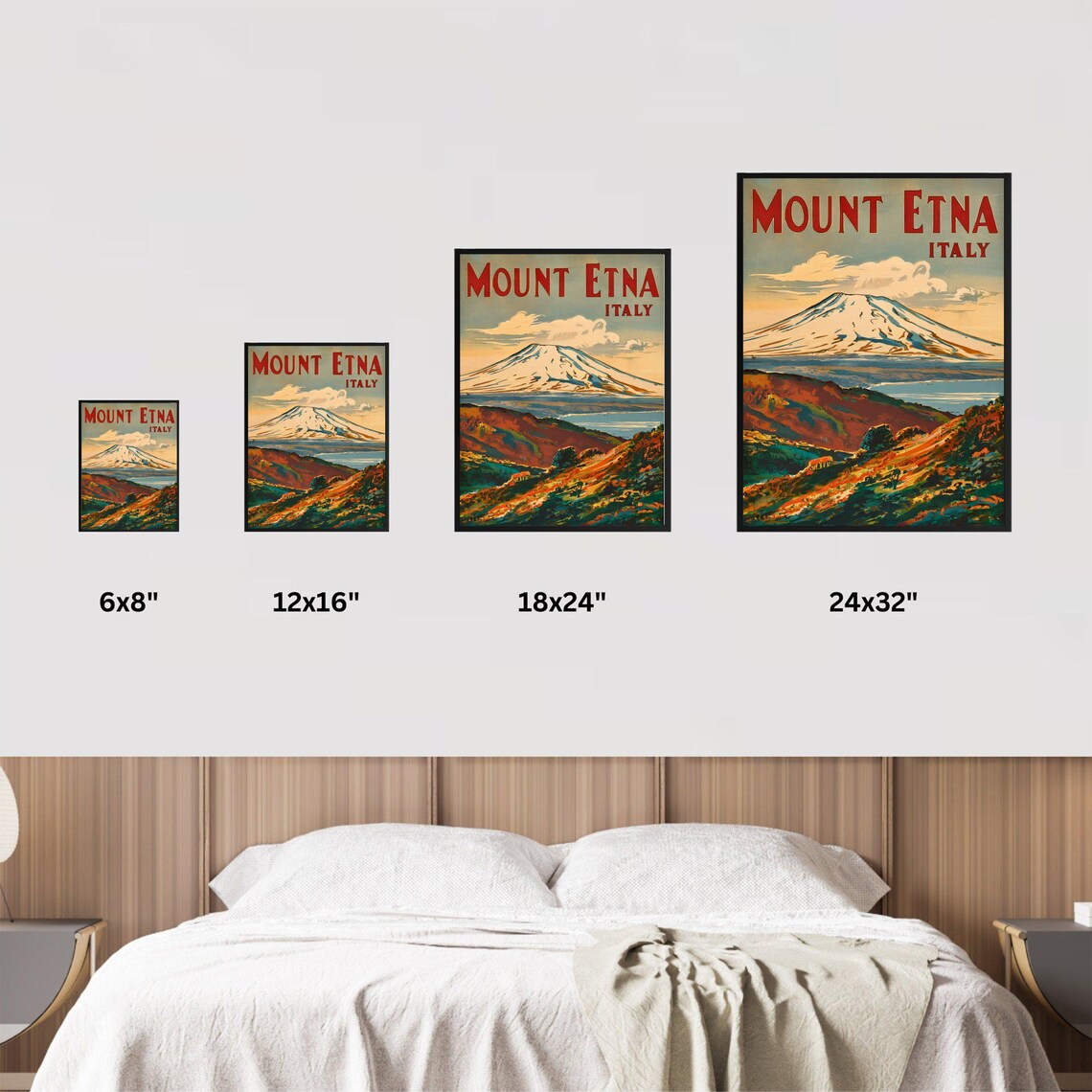Mount Etna Vintage Travel Poster, Sicily Italy - Image 4
