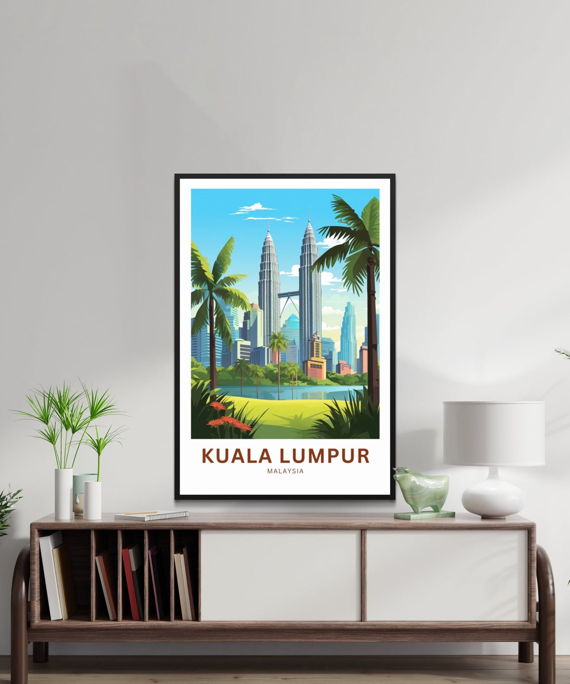 Kuala Lumpur Malaysia Daytime Petronas Towers Palm Bright Poster - Image 2