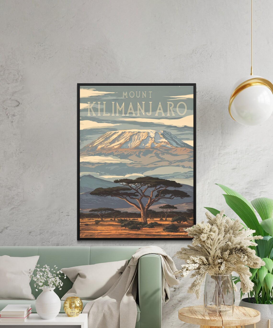 Mount Kilimanjaro Africa Vintage Safari Summit Travel Poster - Image 2