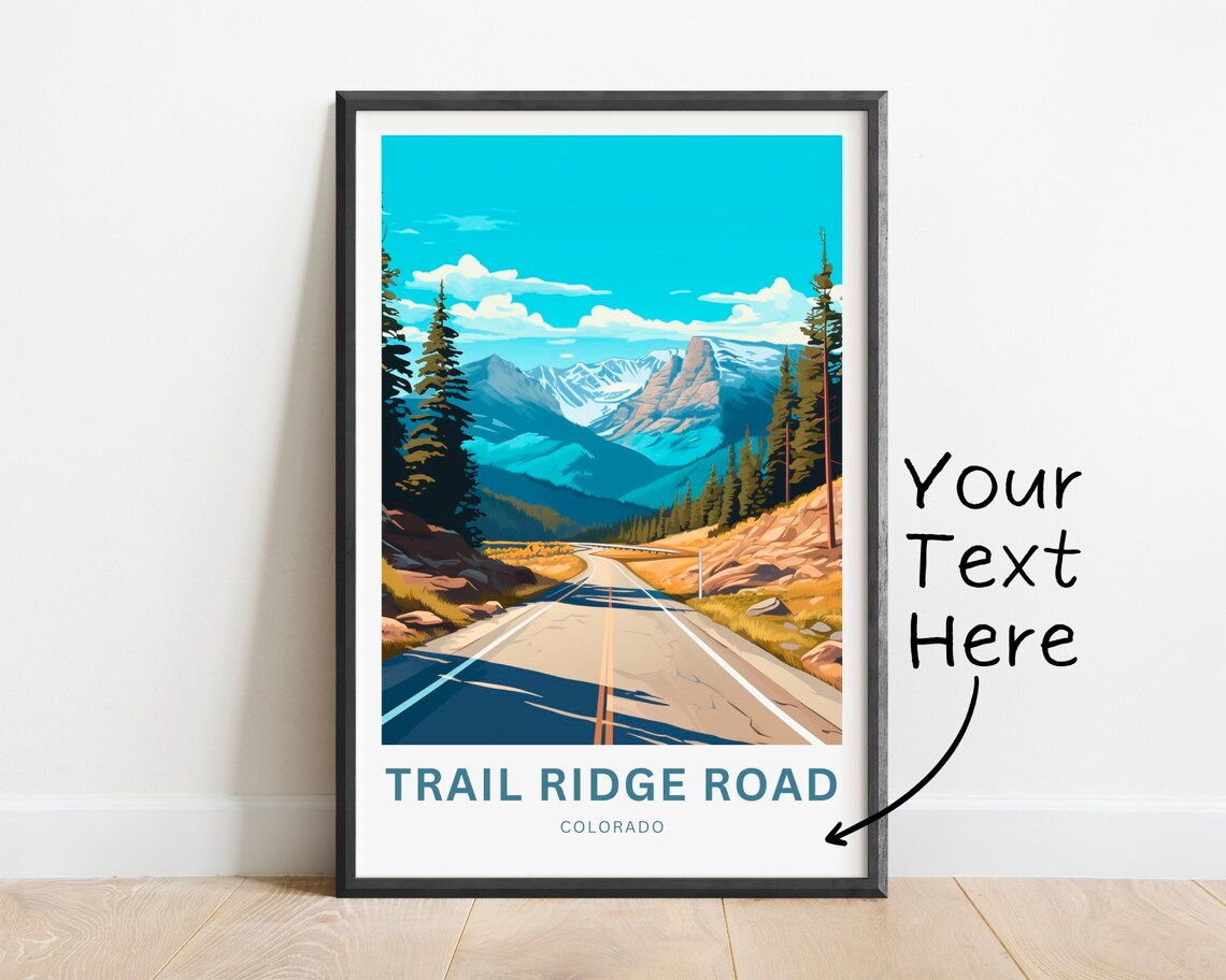 Trail Ridge Road Colorado Mountain Drive Custom Travel Poster