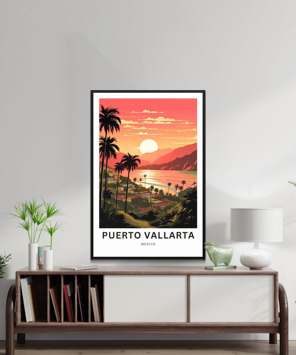 Personalized Puerto Vallarta Travel Print Puerto Vallarta Poster Mexico Wall Art Framed Present Gift Mexico Decor Present - Image 2