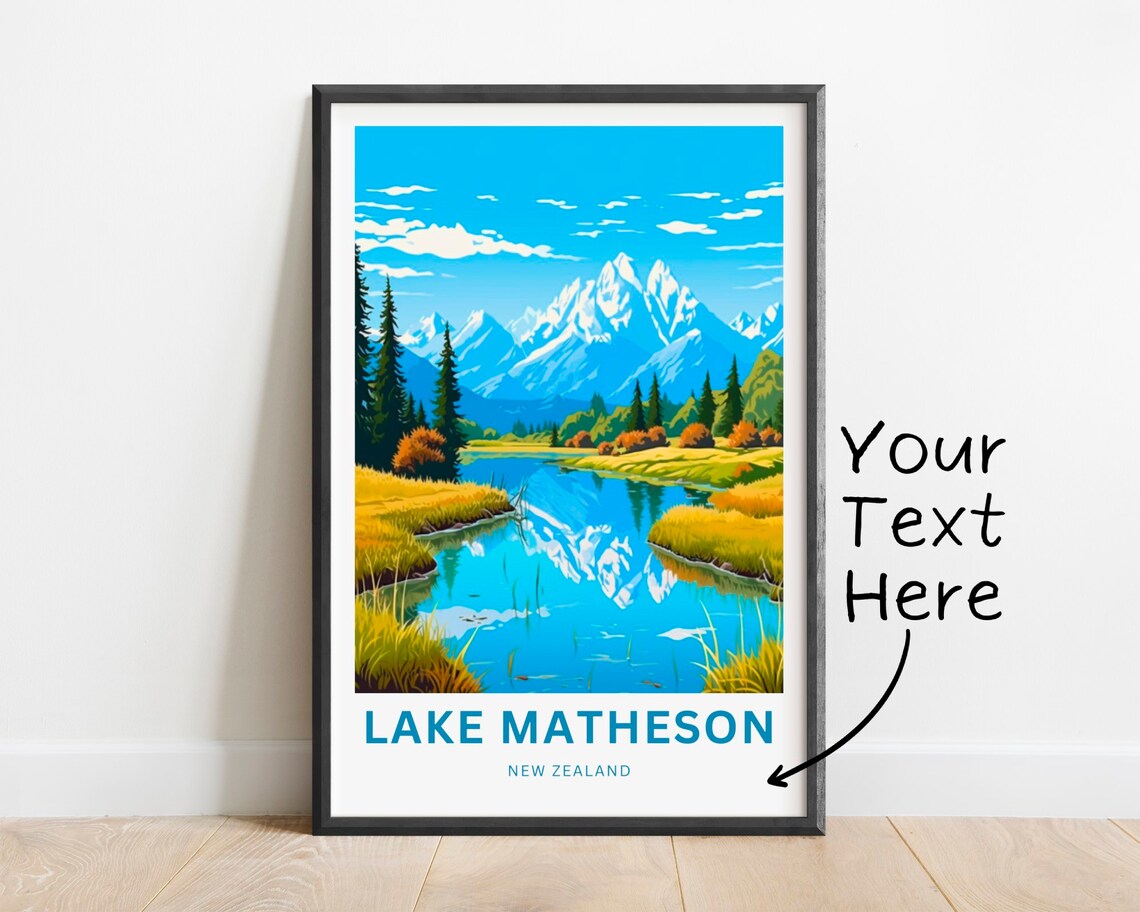 Personalized Lake Matheson New Zealand Reflection Lake Poster