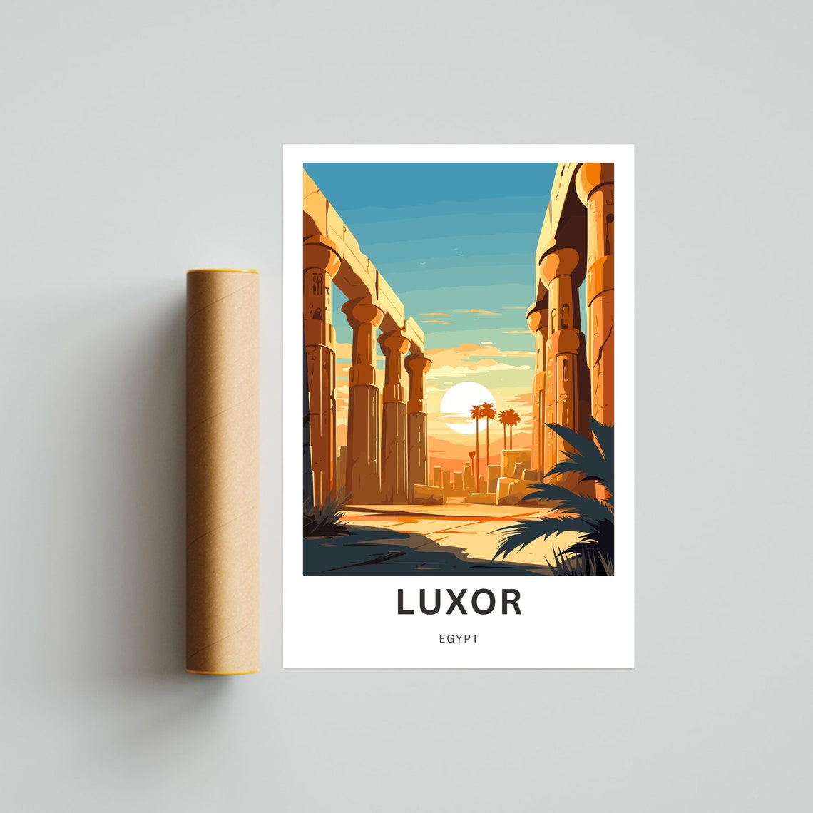 Personalized Luxor Travel Print Luxor Poster Egypt Wall Art Framed Present Gift Egypt Present - Image 4