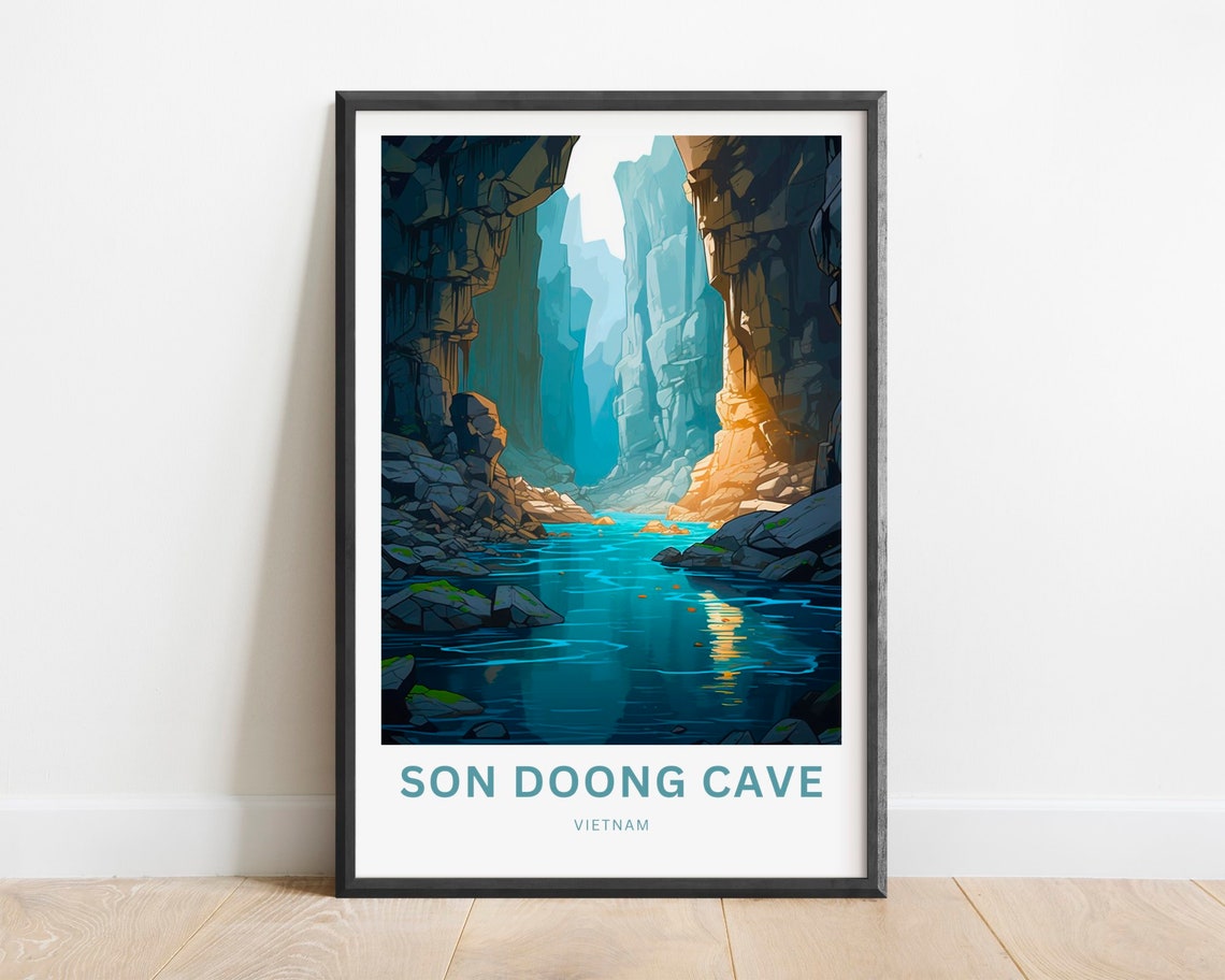Son Doong Cave Vietnam Underground River Limestone Gorge Poster