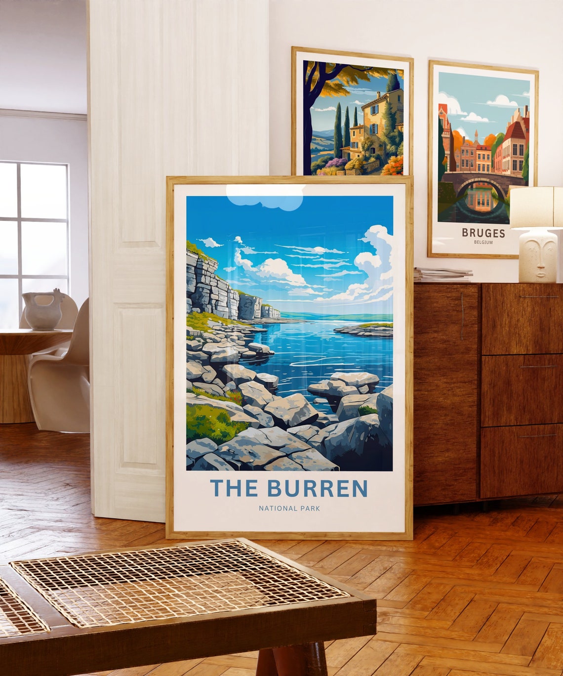 The Burren Ireland Limestone Coast Cliffs Personalized Travel Poster - Image 5