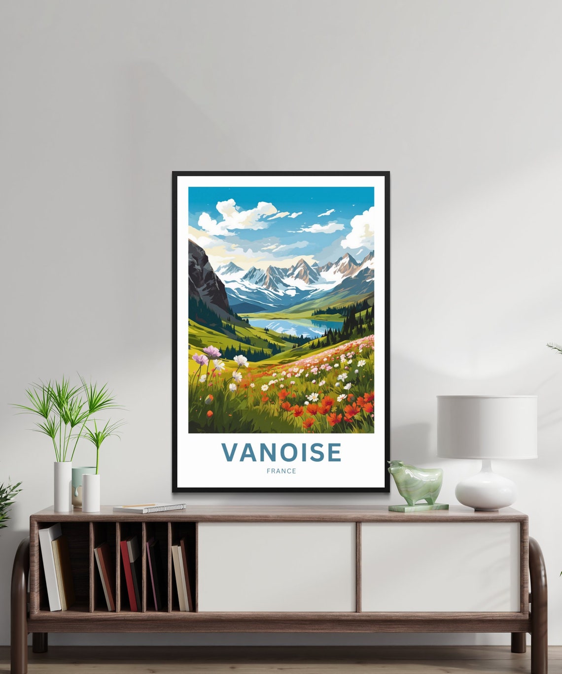 Vanoise France Wildflower Hillside Personalized Travel Poster - Image 2