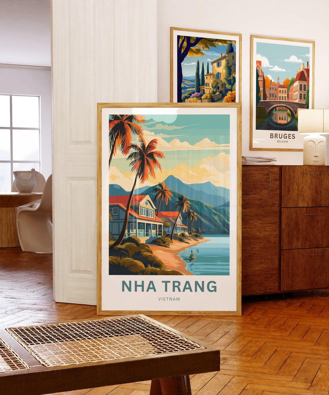 Personalized Nha Trang Vietnam Beach Villas Custom Text Travel Poster - Image 5